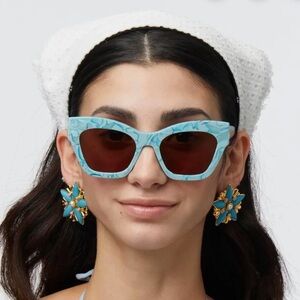 Lele Sadoughi Turquoise Hand-Swirled Sunglasses